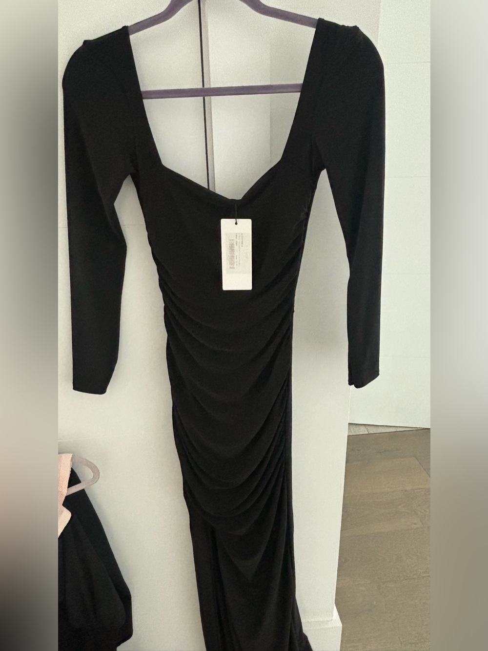 Club L London Black Ruched Maxi Dress
